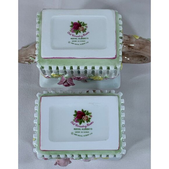 Vintage 2002 Royal Albert OCR Cottage Cream Sugar Set Old Country Roses Pattern - Picture 6 of 16